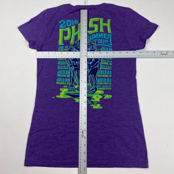 Phish 2016 Tour T Shirt Women's Medium Purple Rayon Tri Blend - Picture 6 of 8